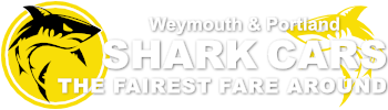 SHARK CARS LOGO WHITE TEXT